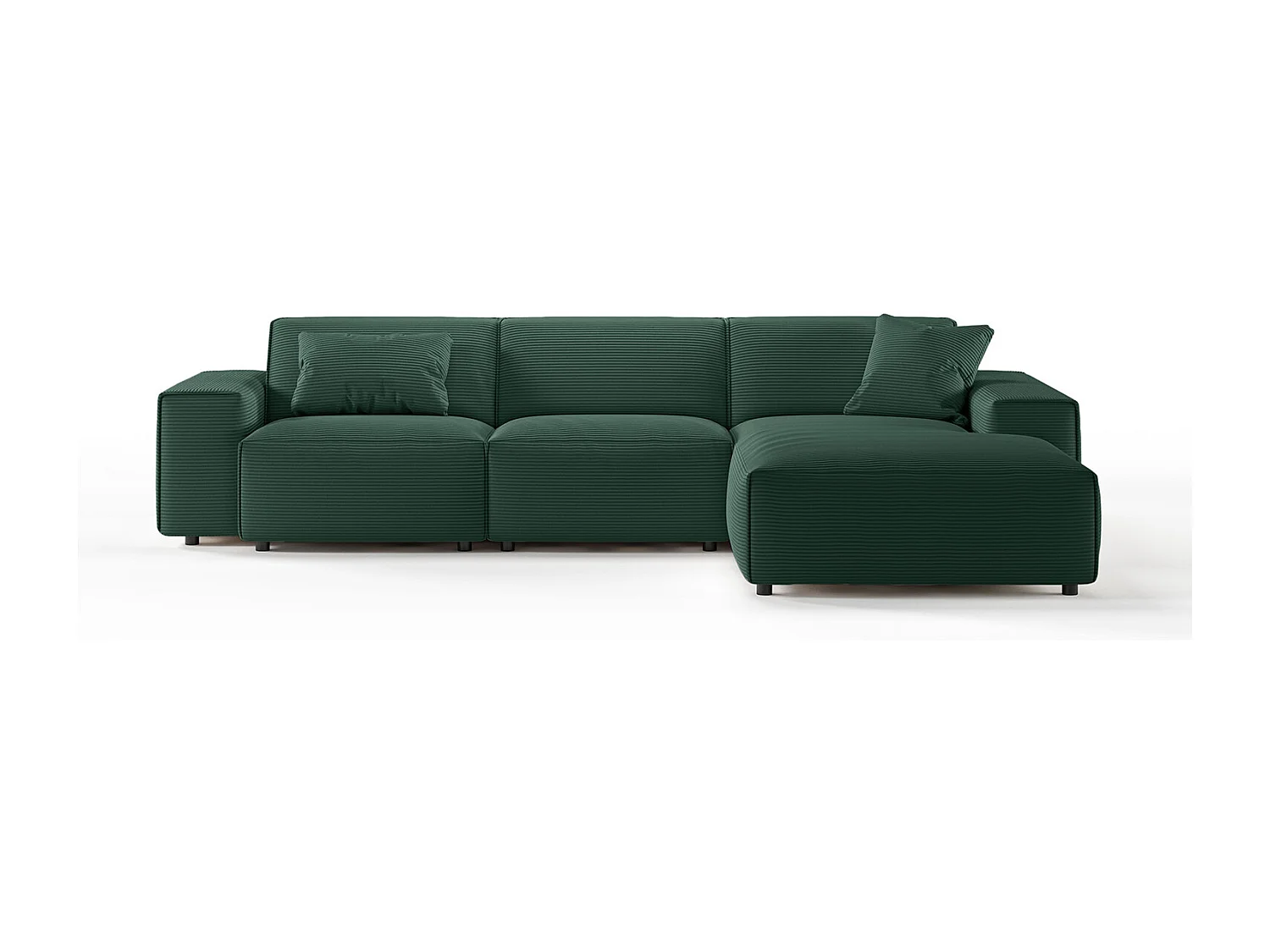 Divano angolare - verde smeraldo Velluto a coste - RANI