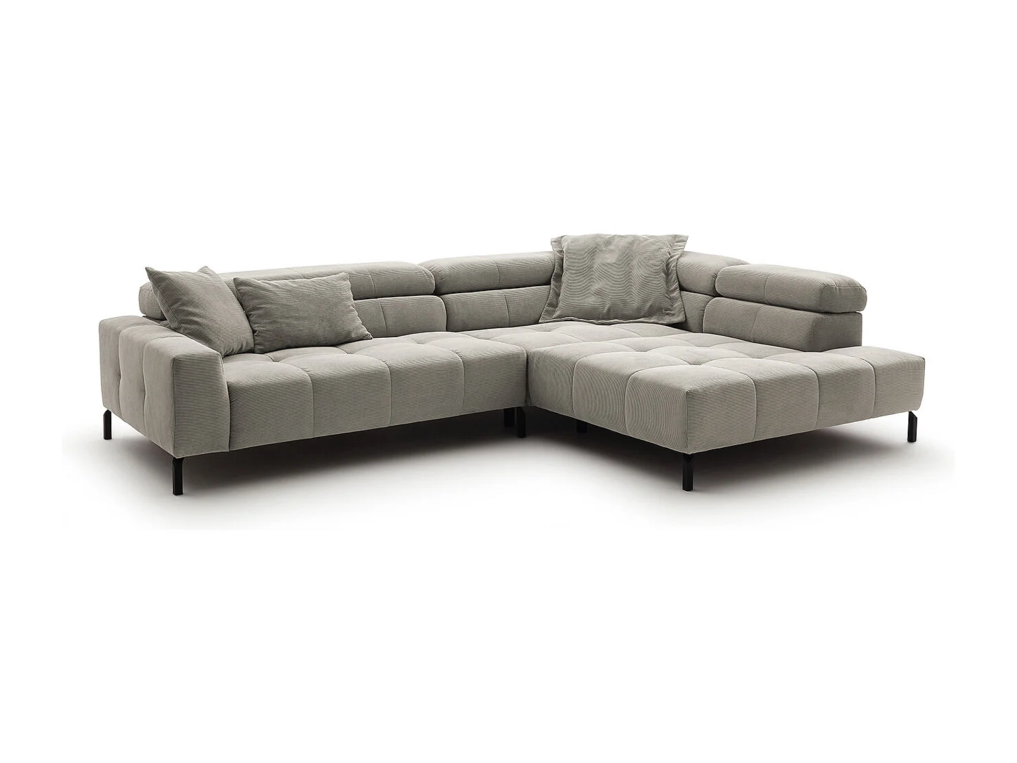 Ecksofa - Silber Cord - OHIO