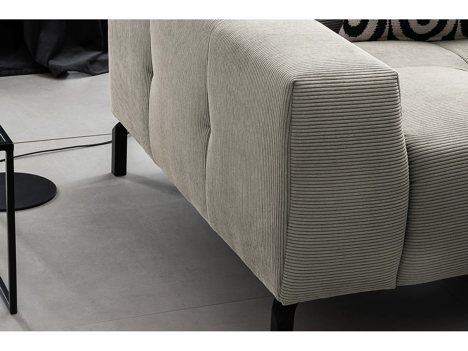 Ecksofa - Silber Cord - OHIO