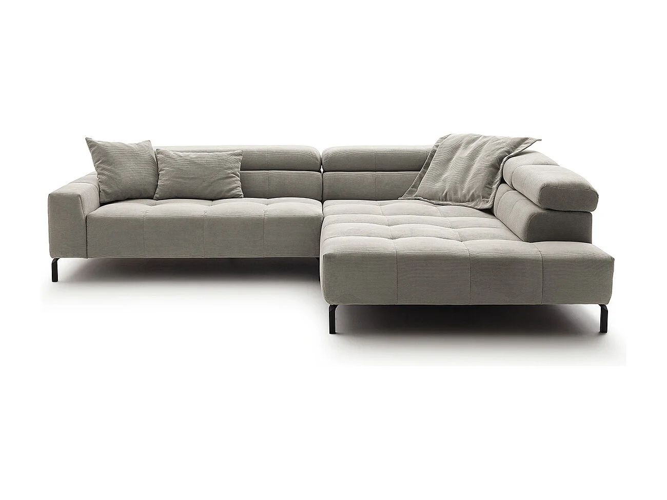 Ecksofa - Silber Cord - OHIO