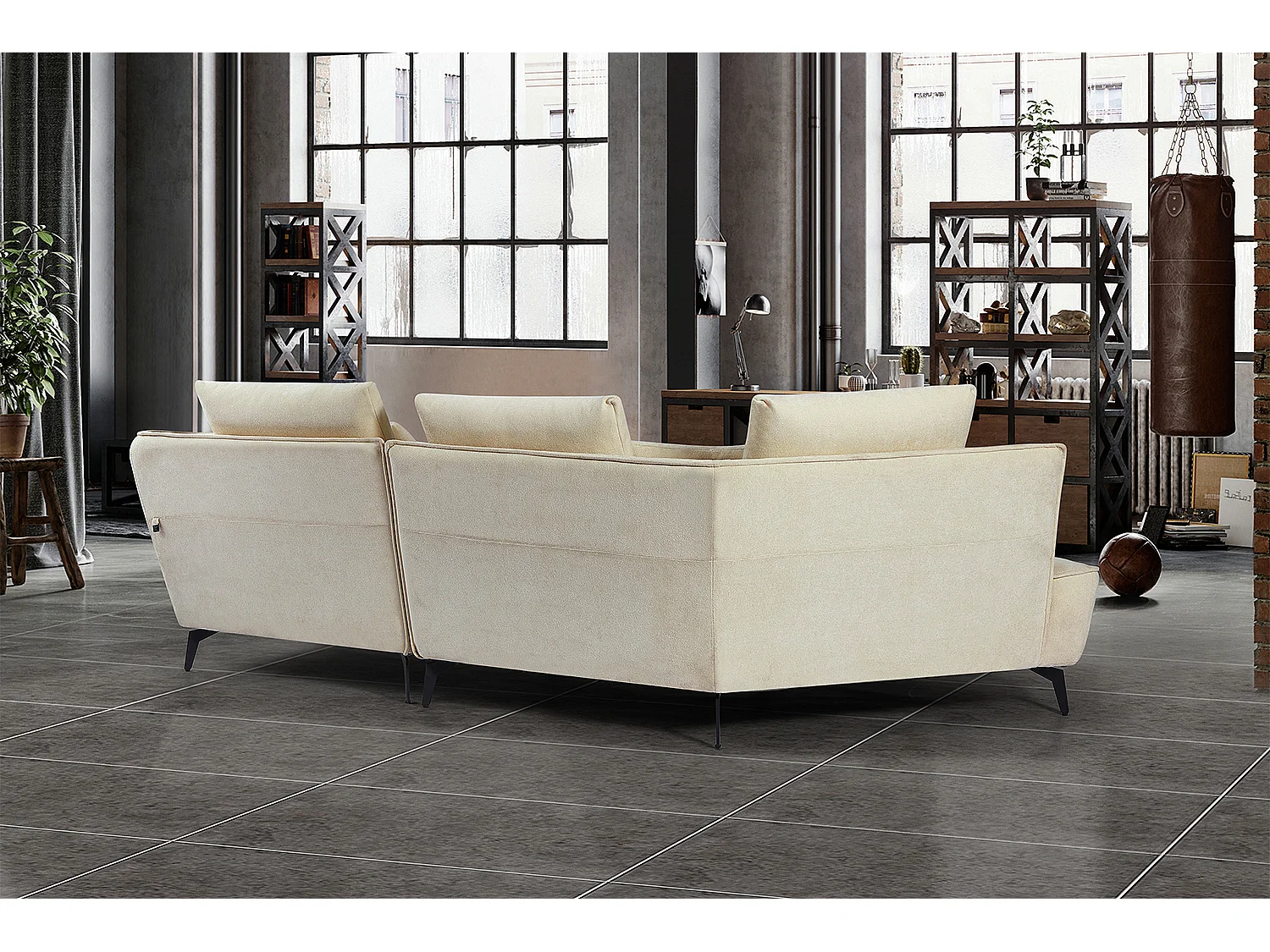 Hoekbank - Crème wit Geweven stof - GARBO