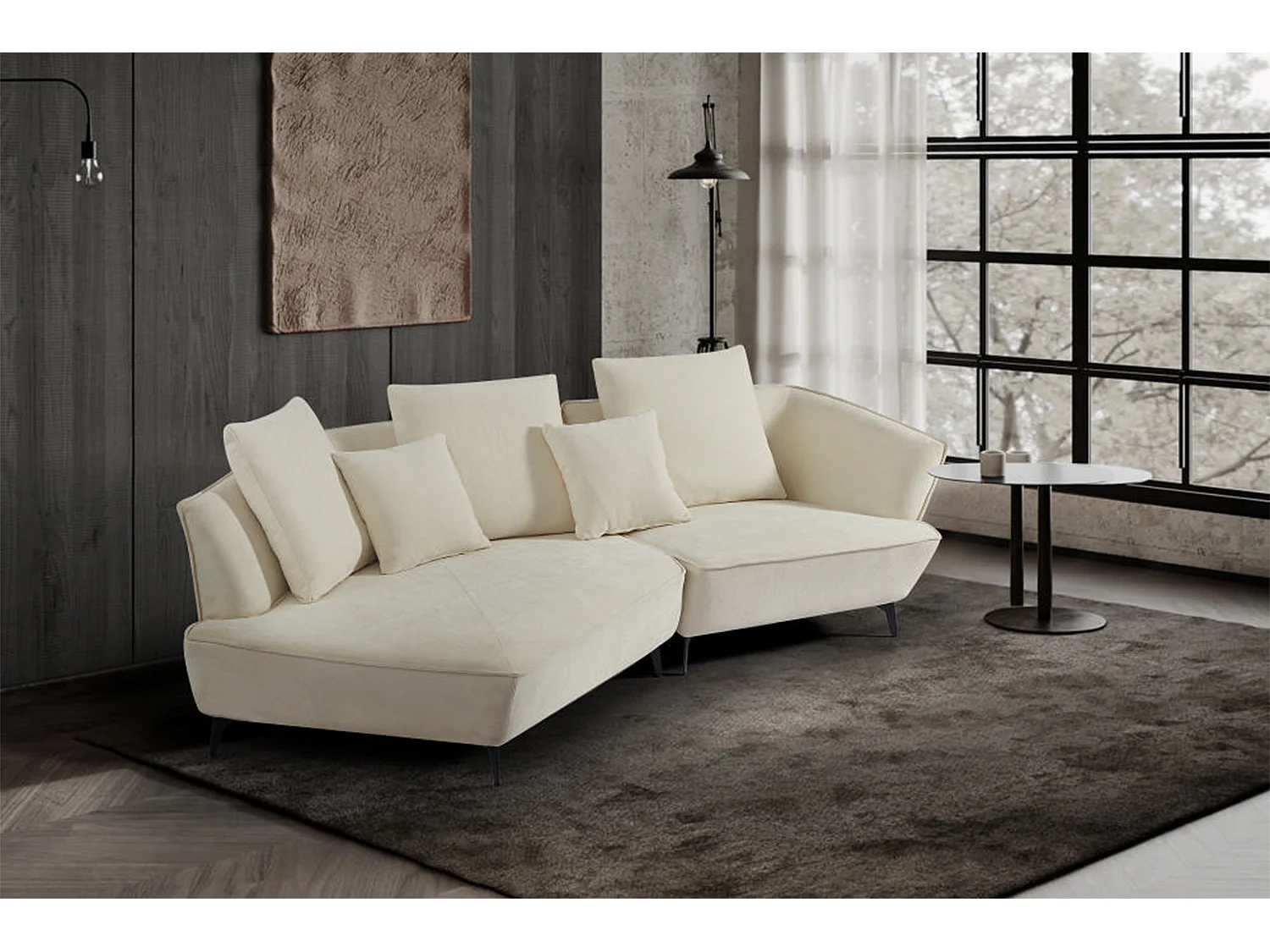 Hoekbank - Crème wit Geweven stof - GARBO