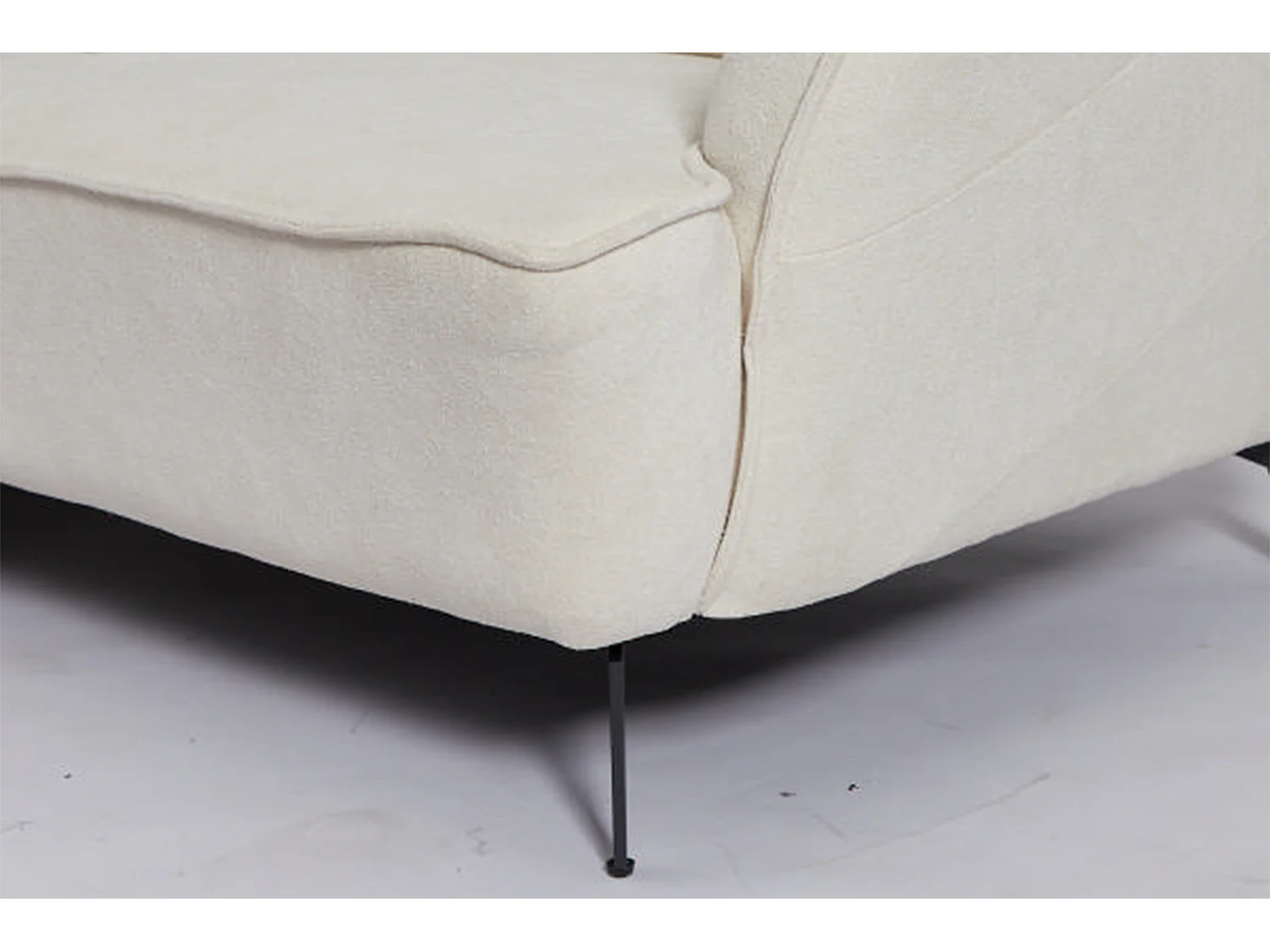 Canapé d'angle - blanc crème tissu tissé - GARBO