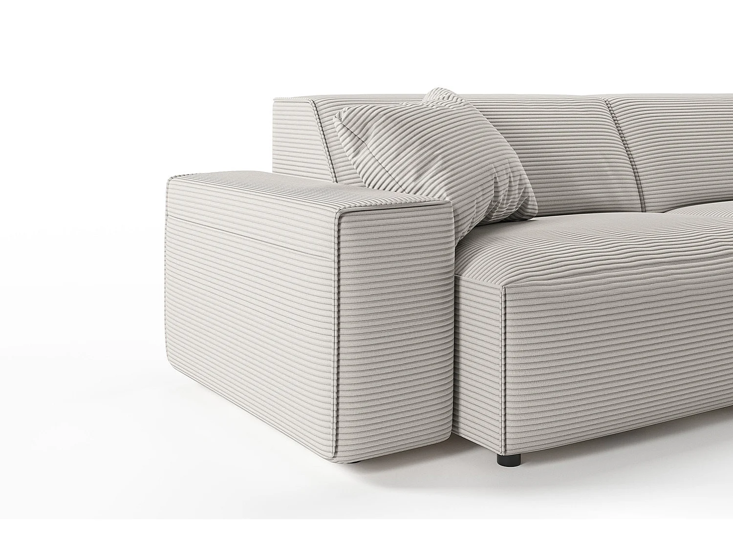 Ecksofa - Steingrau Cord - RANI