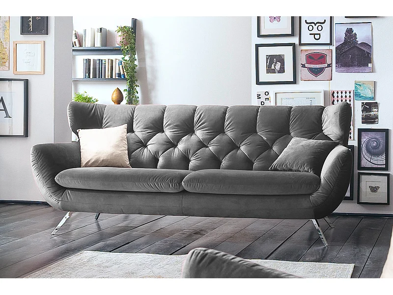 Sofa - Grau Velvet - CHARME