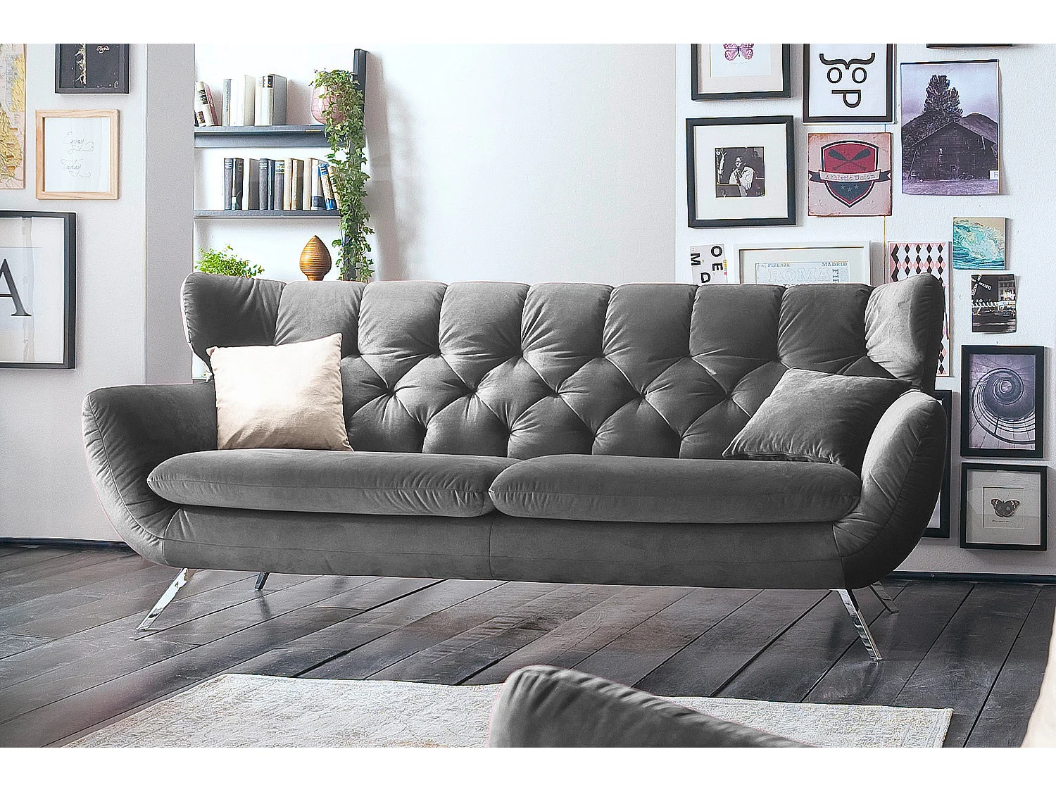 Sofa - Grau Velvet - CHARME