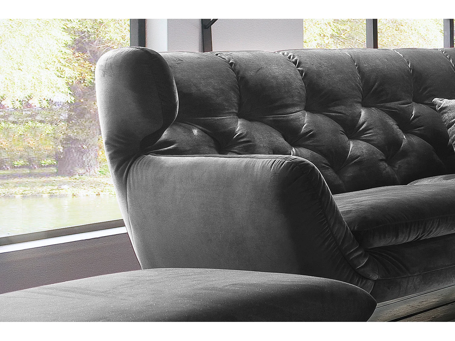 Sofa - Grau Velvet - CHARME