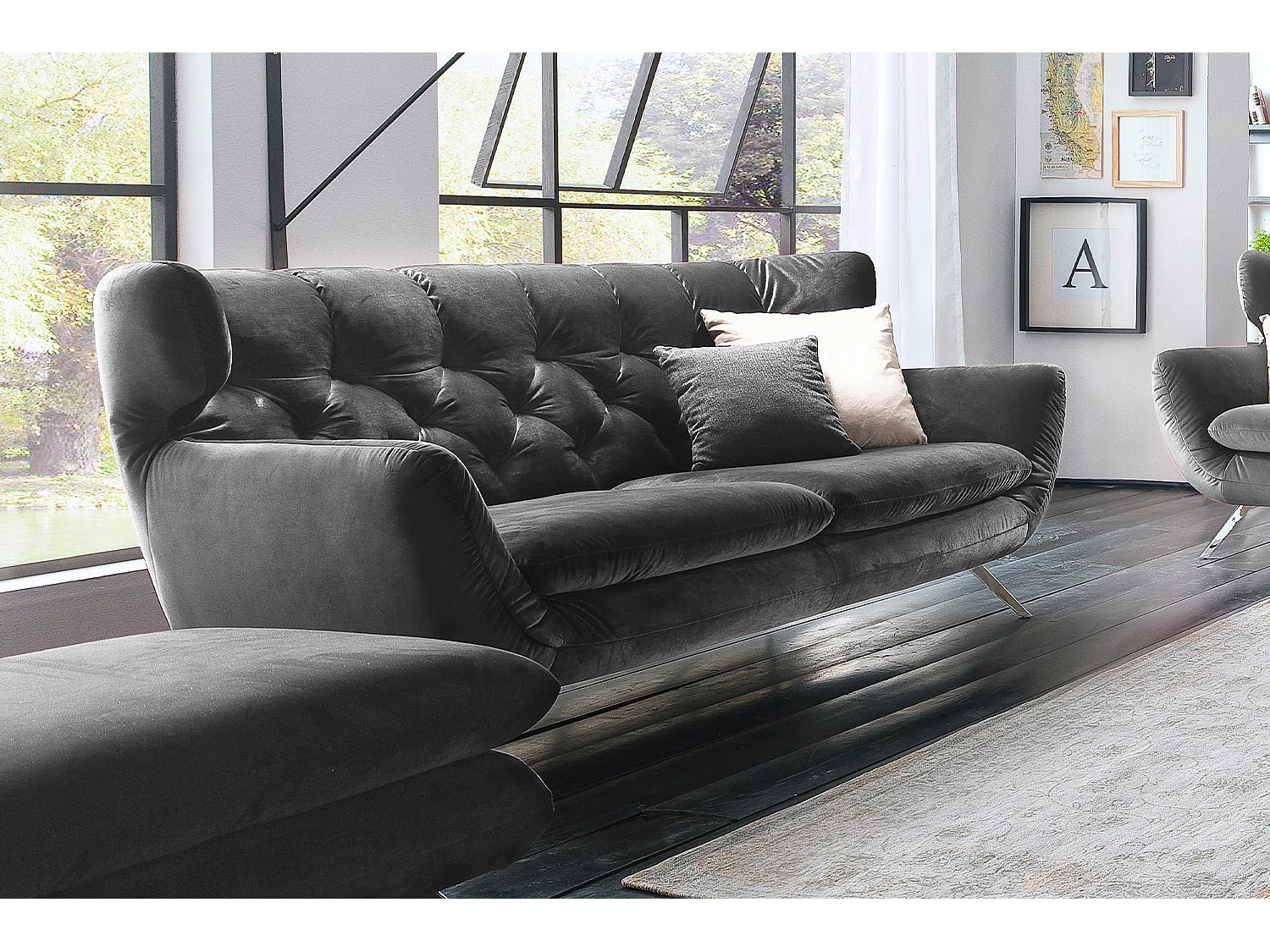 Sofa - Grau Velvet - CHARME