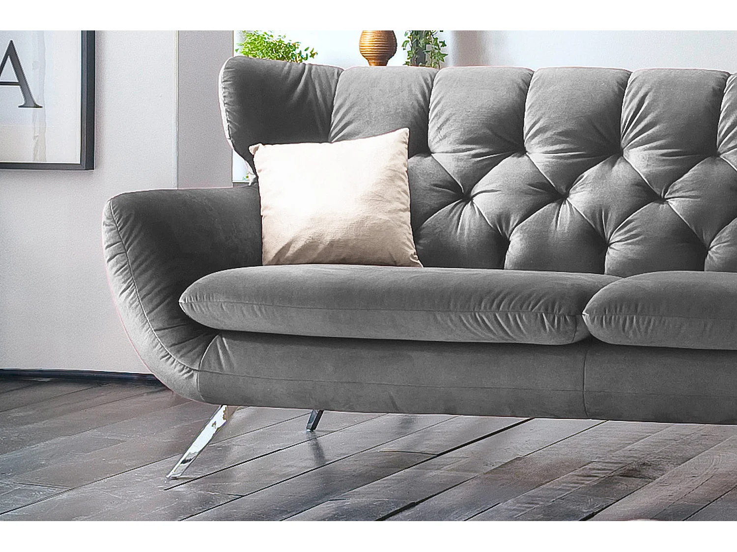 Sofa - Grau Velvet - CHARME