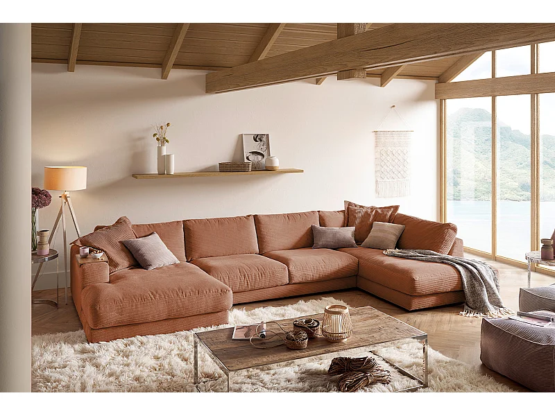 Wohnlandschaft - Braun Cord - MADELINE