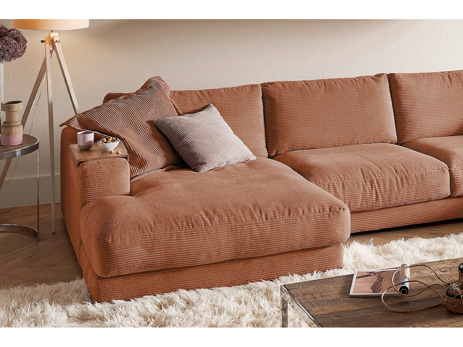 Wohnlandschaft - Braun Cord - MADELINE