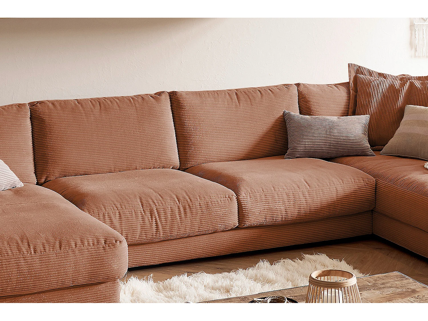 Wohnlandschaft - Braun Cord - MADELINE