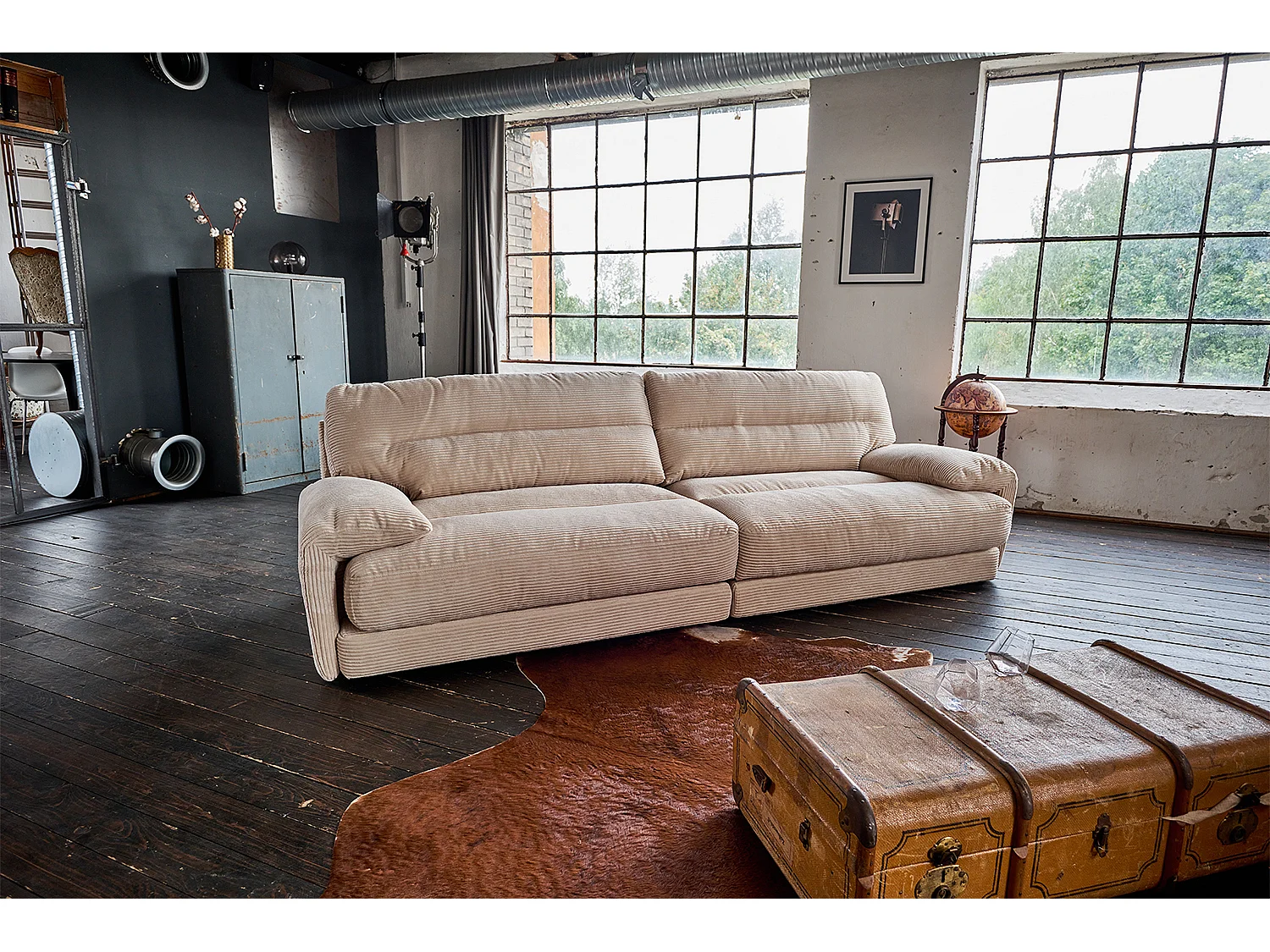 Canapé - marron Velours côtelé - CINE