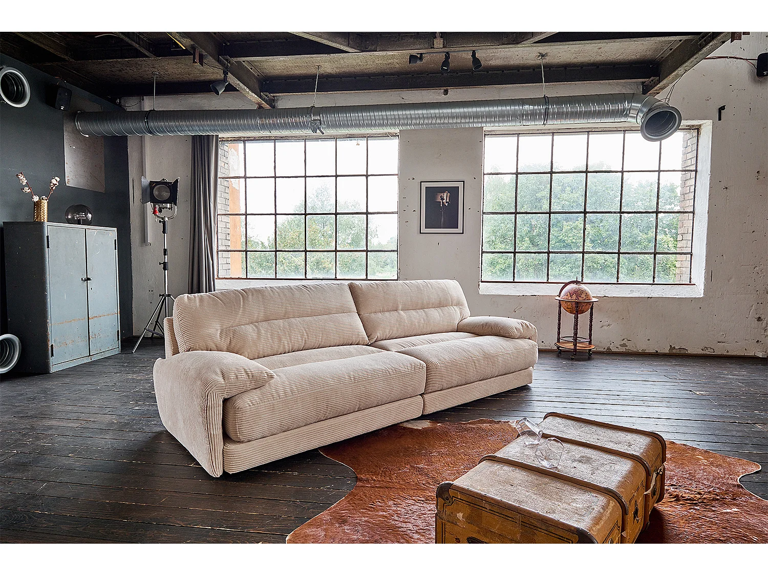 Canapé - marron Velours côtelé - CINE