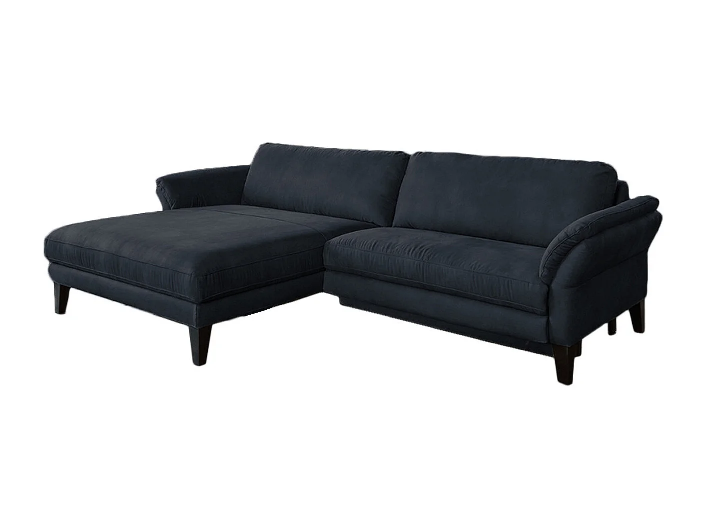 Ecksofa - Schwarz Webstoff - MALTA