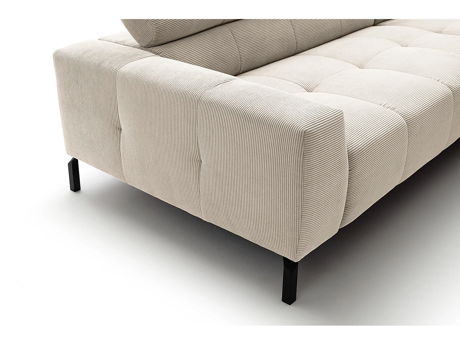 Ecksofa - Weiß Cord - OHIO