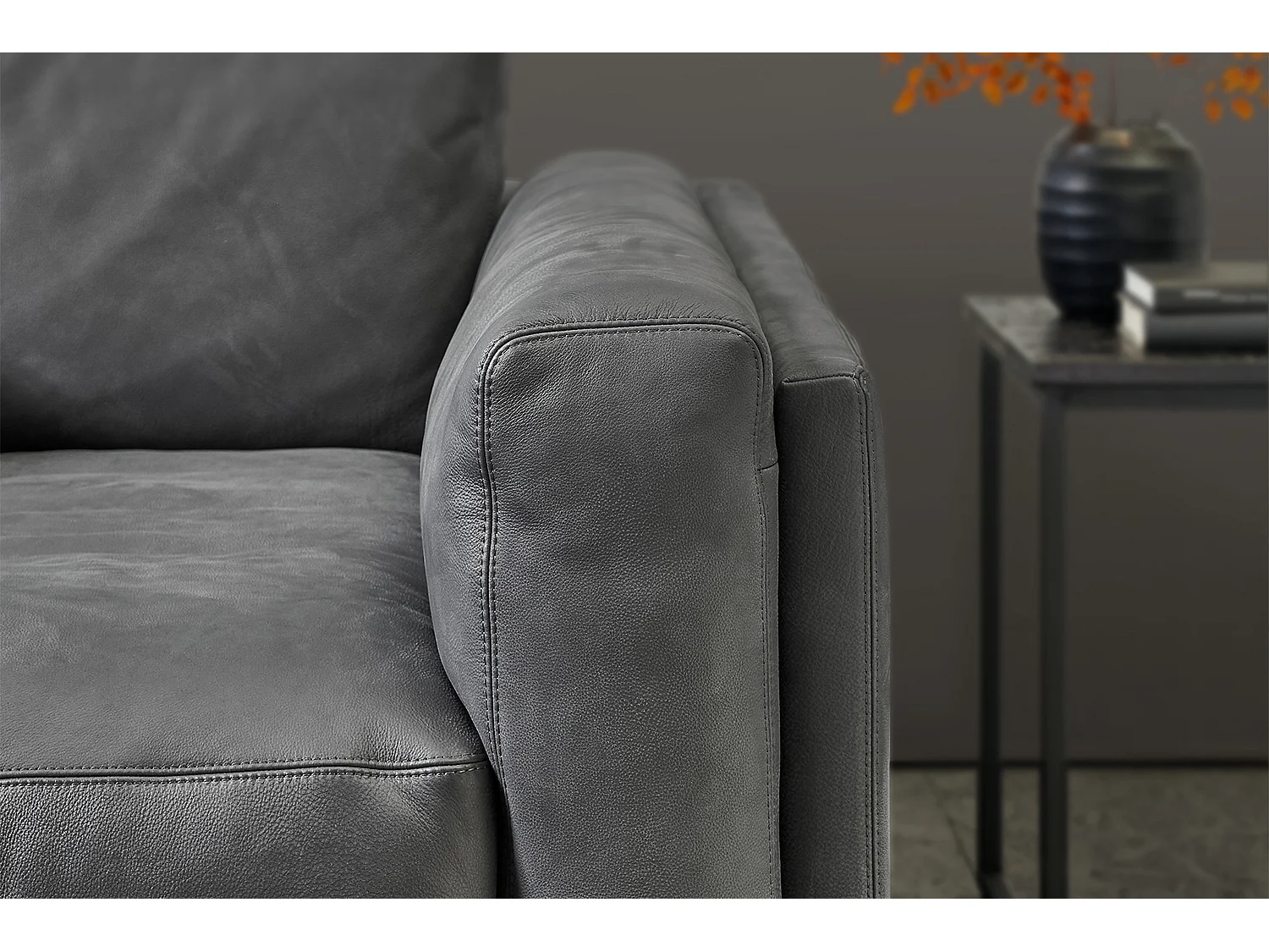 Bigsofa - Anthrazit Leder - RAINA