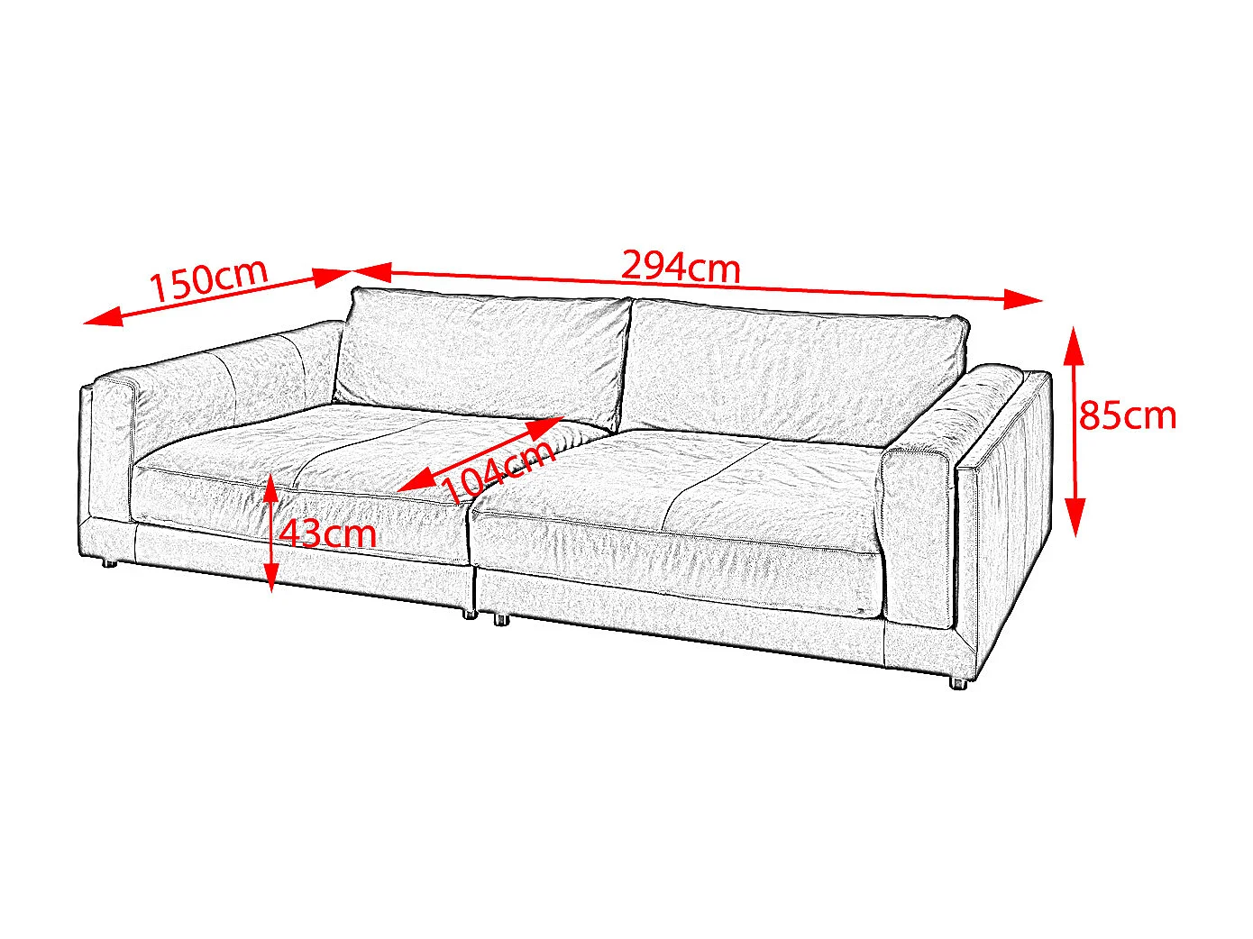 Bigsofa - Anthrazit Leder - RAINA