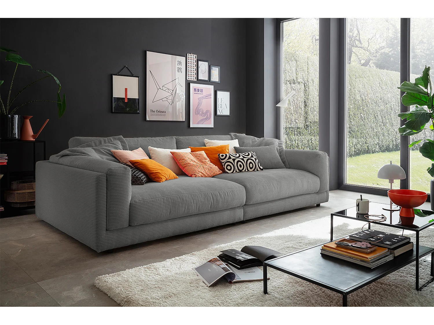 Divano - Grigio Velluto a coste - RAINA