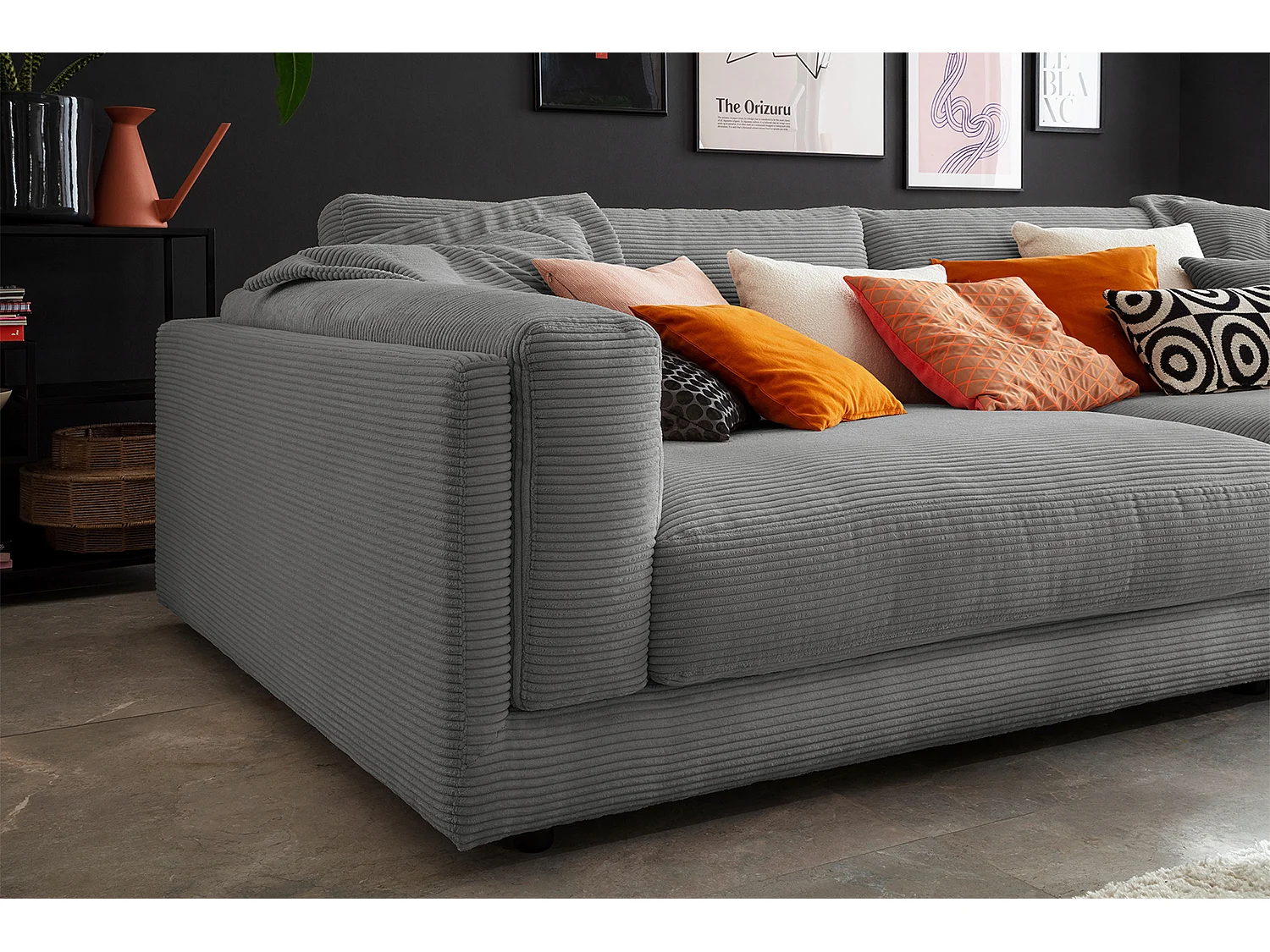 Divano - Grigio Velluto a coste - RAINA