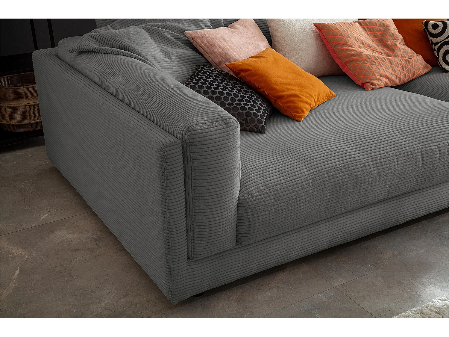 Divano - Grigio Velluto a coste - RAINA