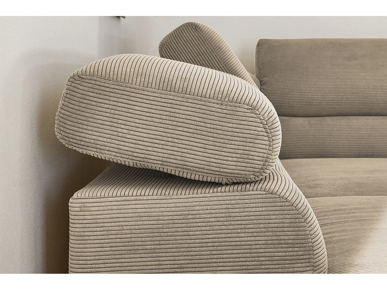 Divano angolare - beige Velluto a coste - DELIA