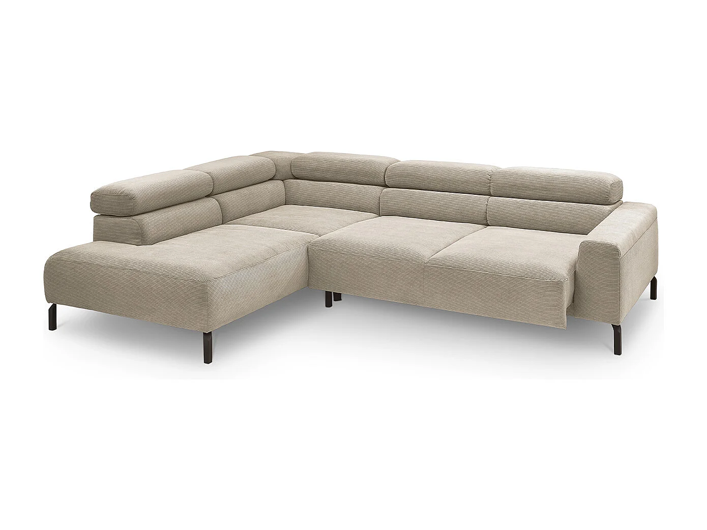 Divano angolare - beige Velluto a coste - DELIA
