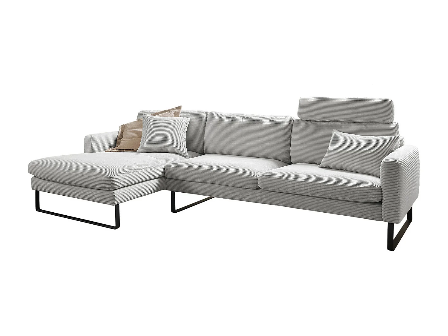 Divano - grigio chiaro Velluto a coste - RICARDA