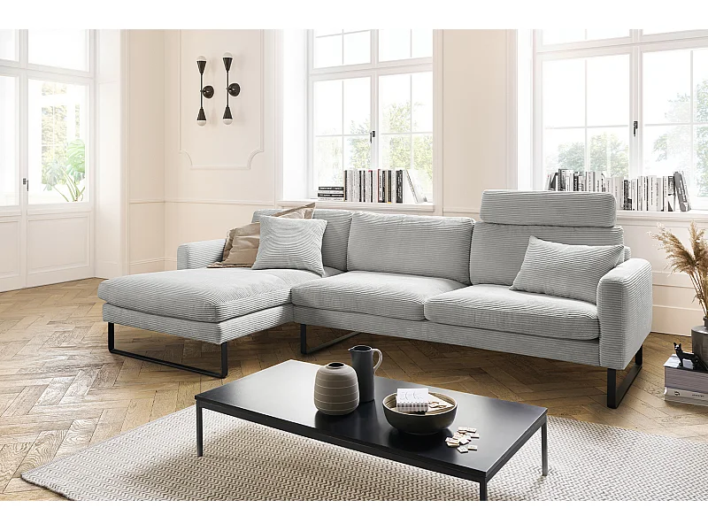 Hoekbank - Lichtgrijs Koord - RICARDA