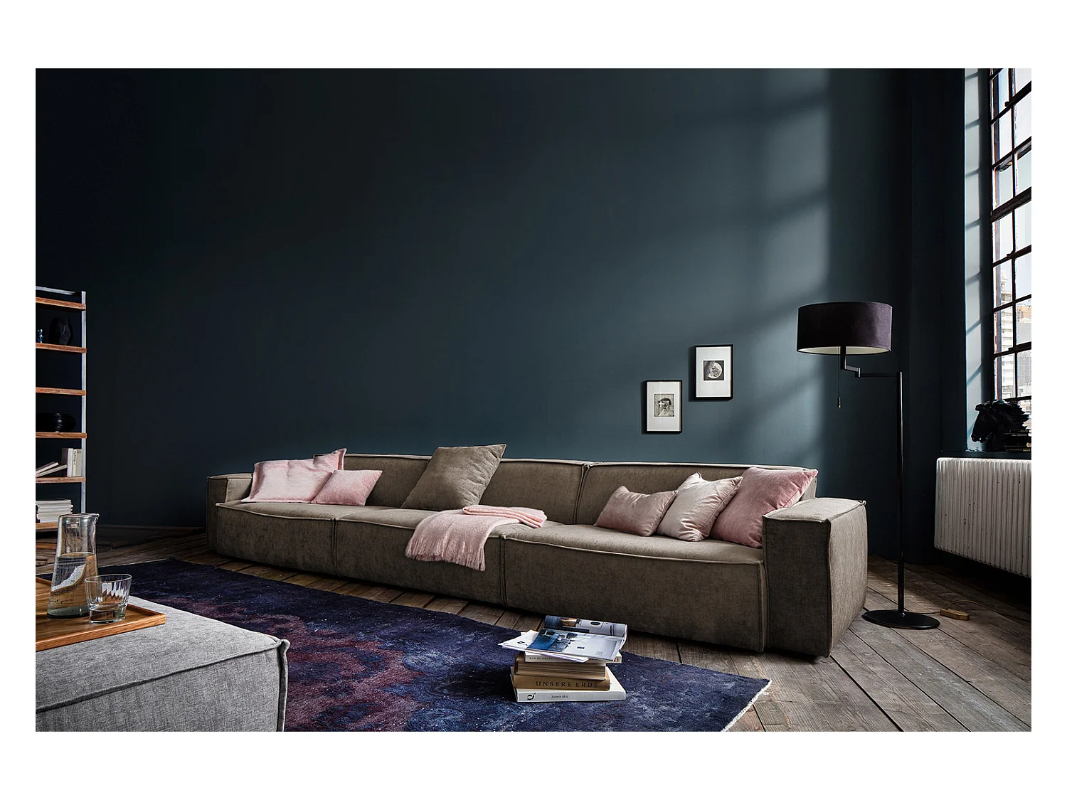 Riesensofa - Braun Webstoff - SAMU