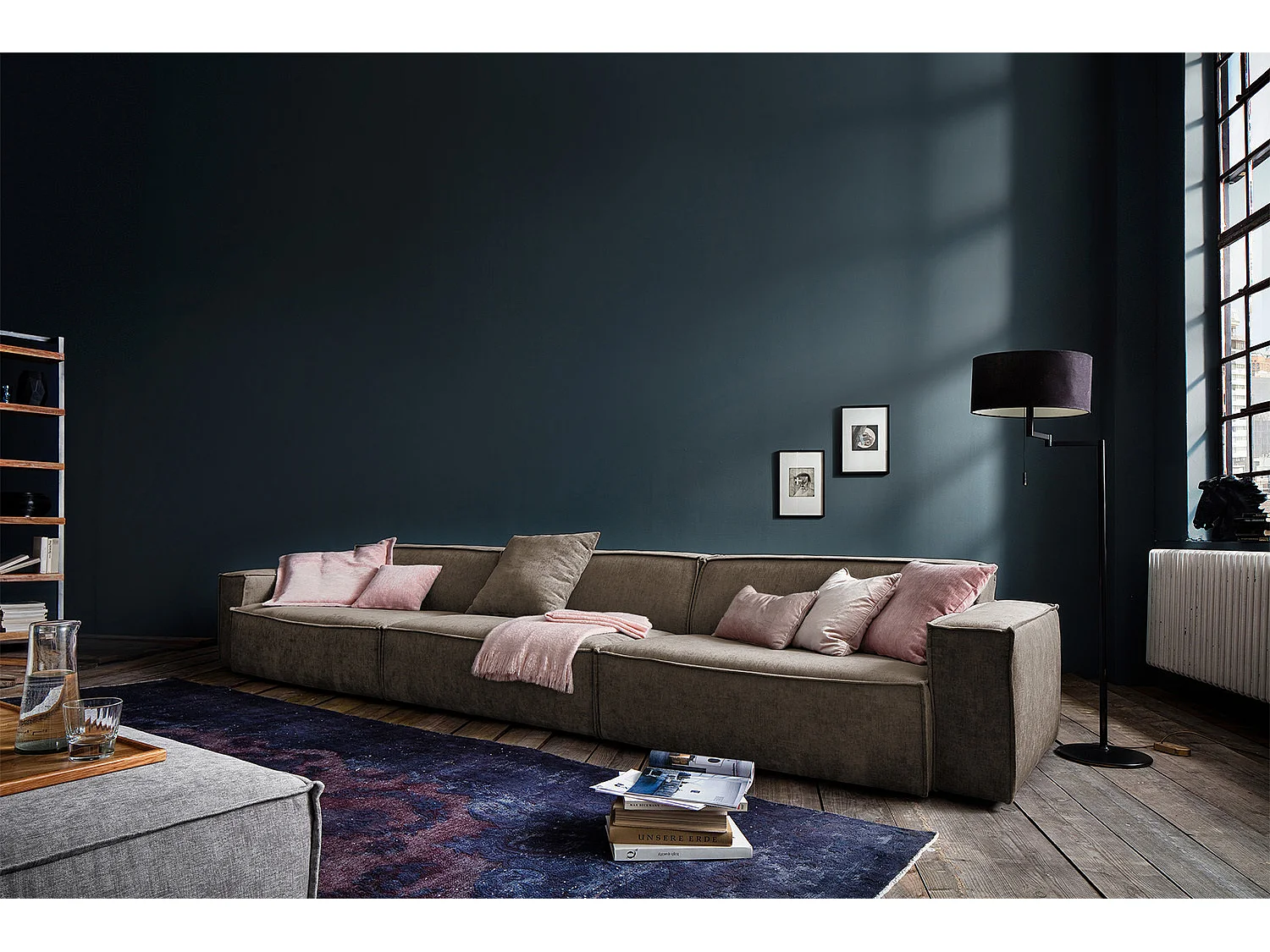 Riesensofa - Braun Webstoff - SAMU