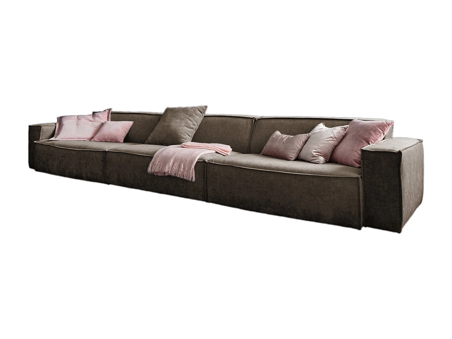Riesensofa - Braun Webstoff - SAMU