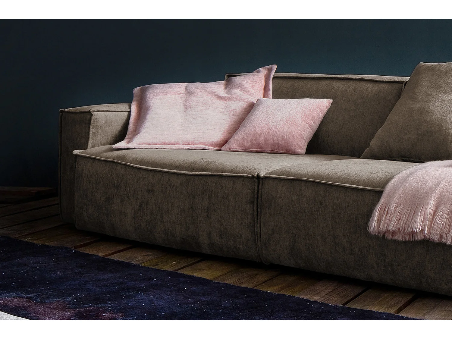 Riesensofa - Braun Webstoff - SAMU