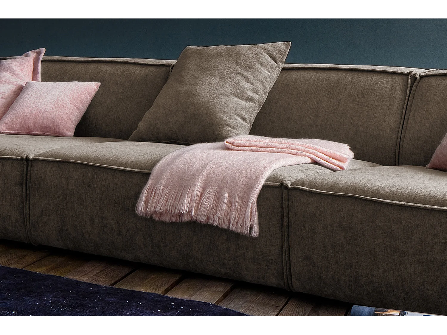 Riesensofa - Braun Webstoff - SAMU