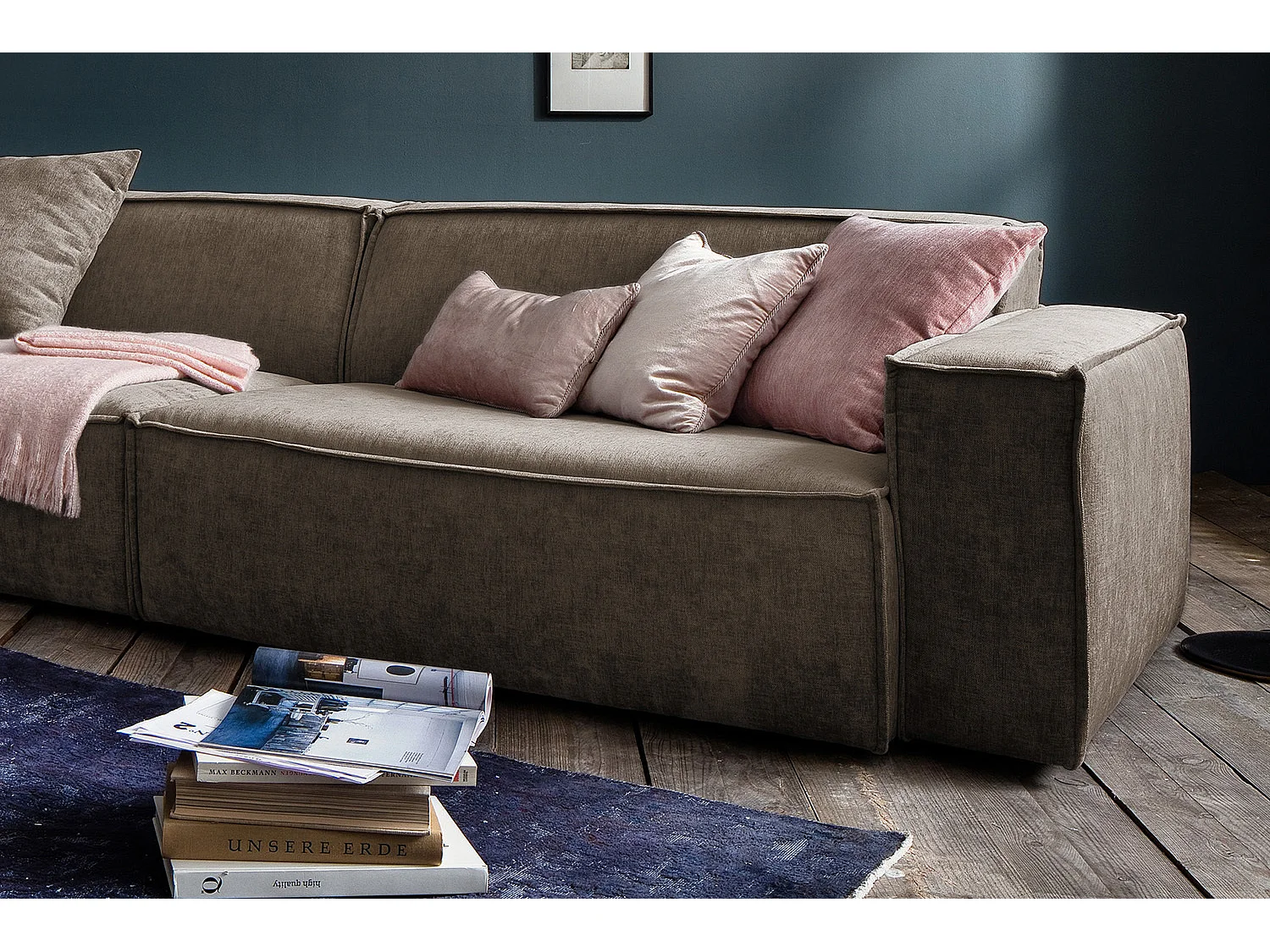 Riesensofa - Braun Webstoff - SAMU