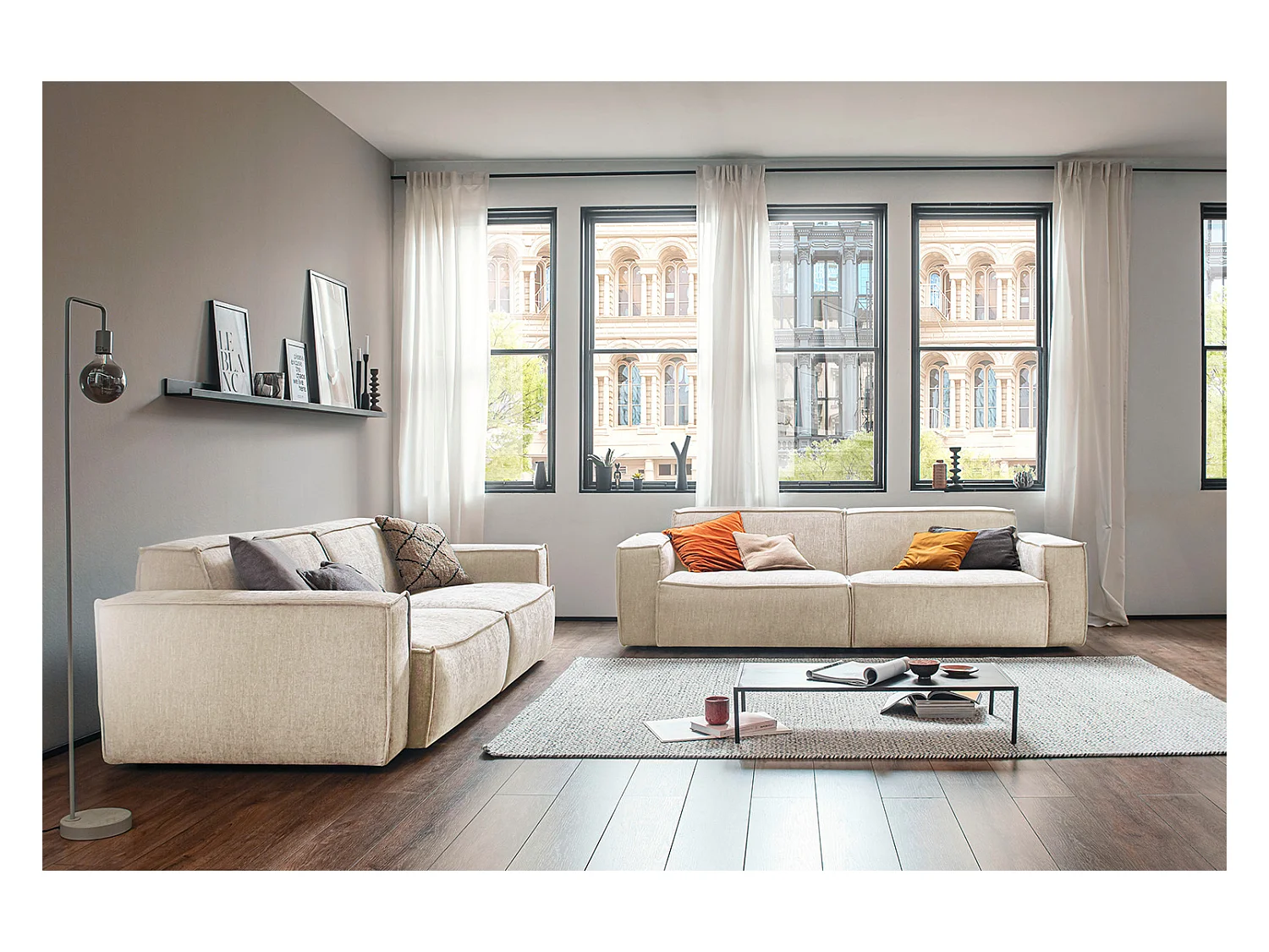 Sitzgruppe - Beige Webstoff - SAMU