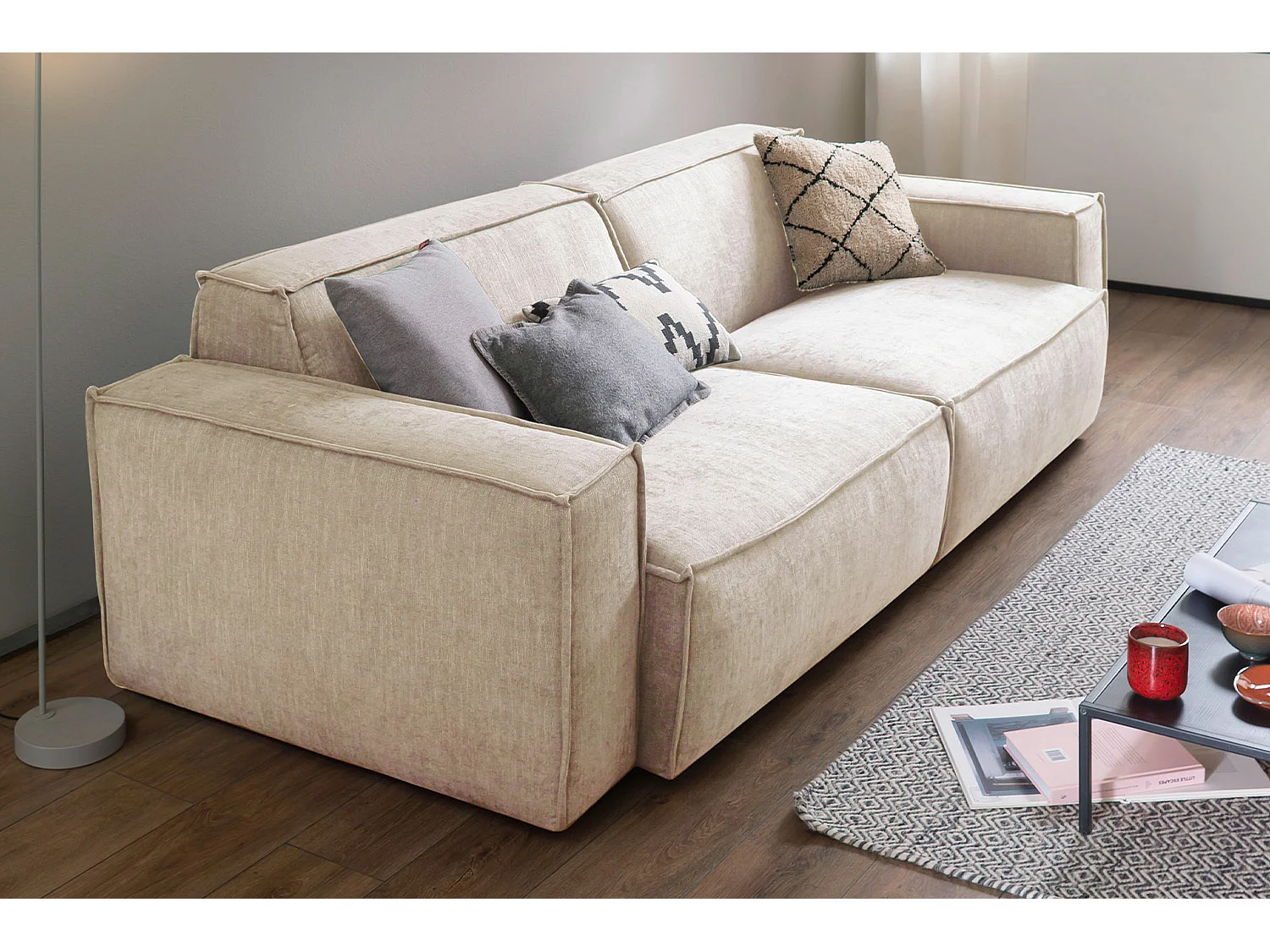Canapé Set - beige tissu tissé - SAMU