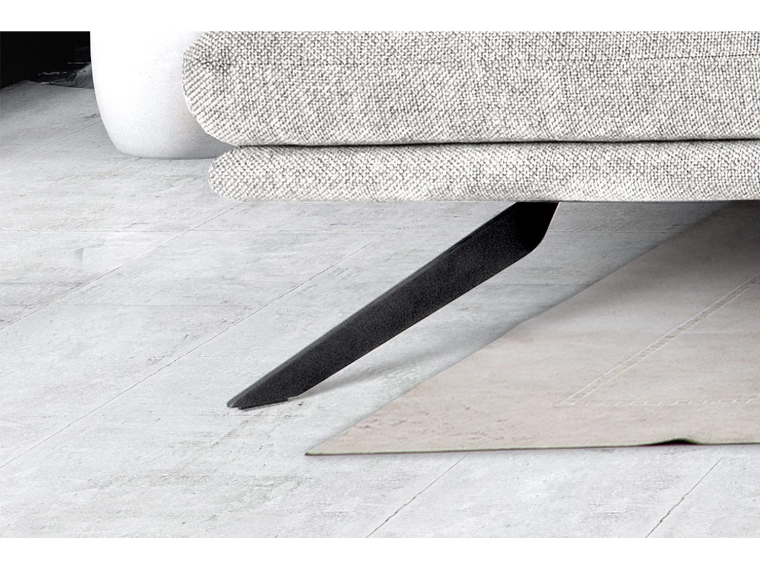 Ecksofa - Hellgrau Webstoff - FENICE
