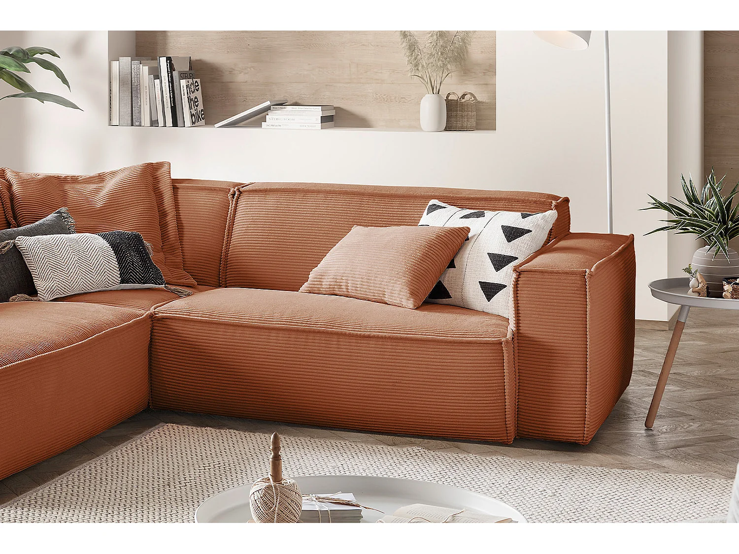 Canapé - marron Velours côtelé - SAMU