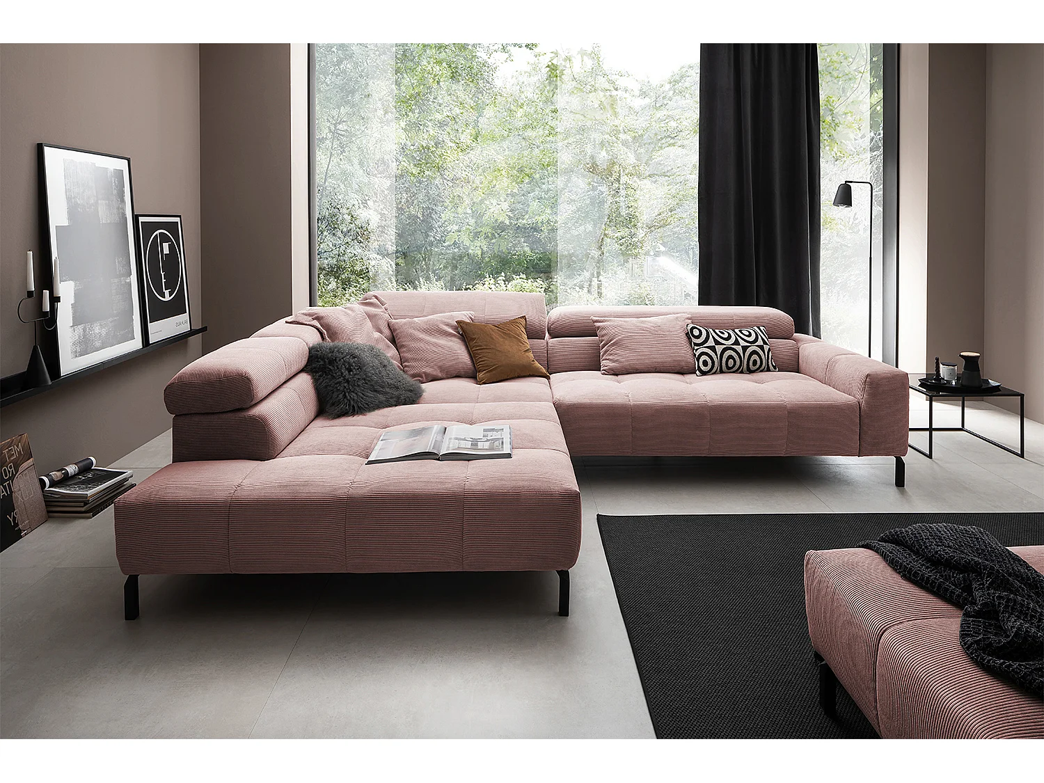 Ecksofa - Pink Cord - OHIO