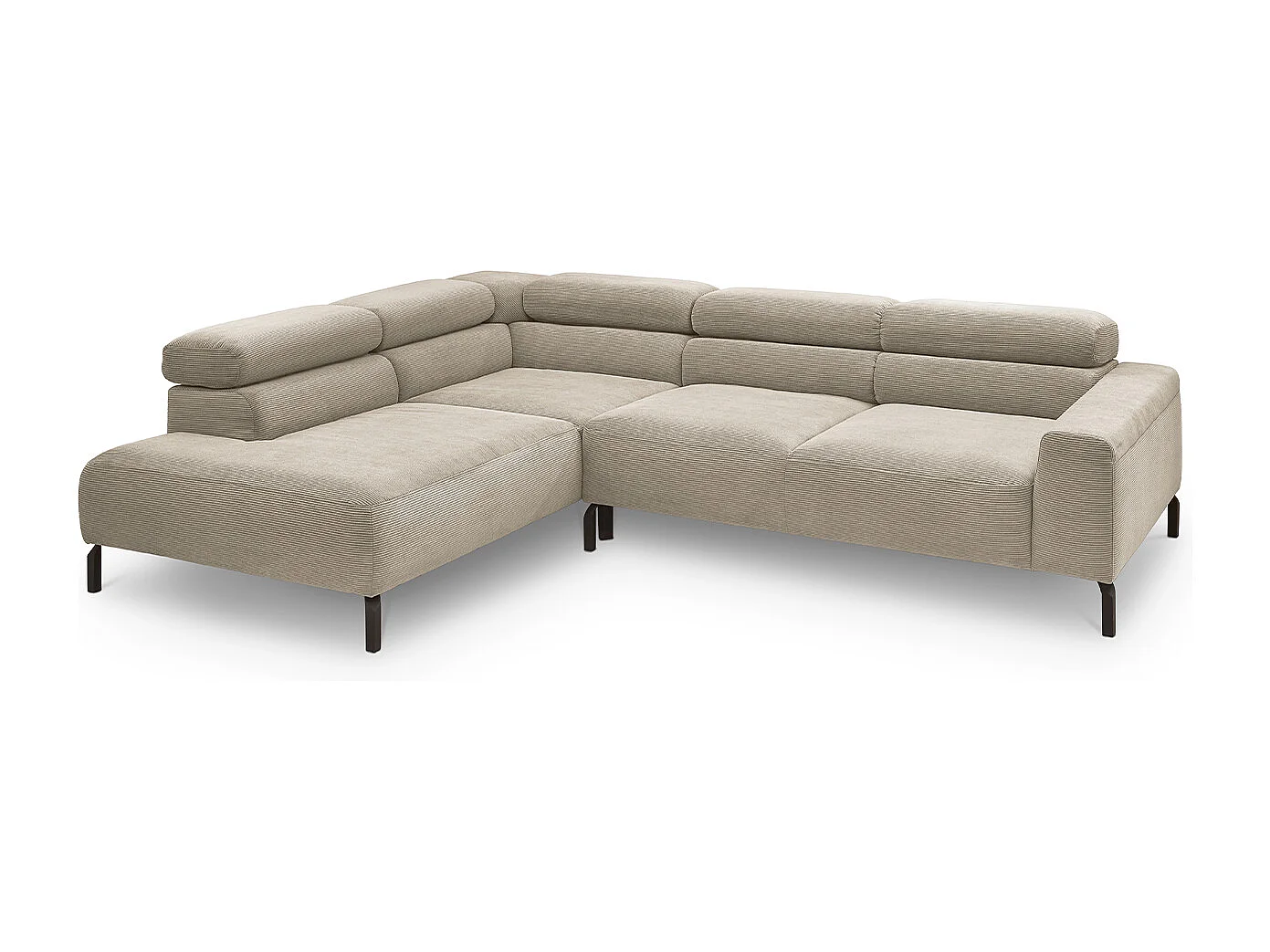 Ecksofa - Beige Cord - DELIA