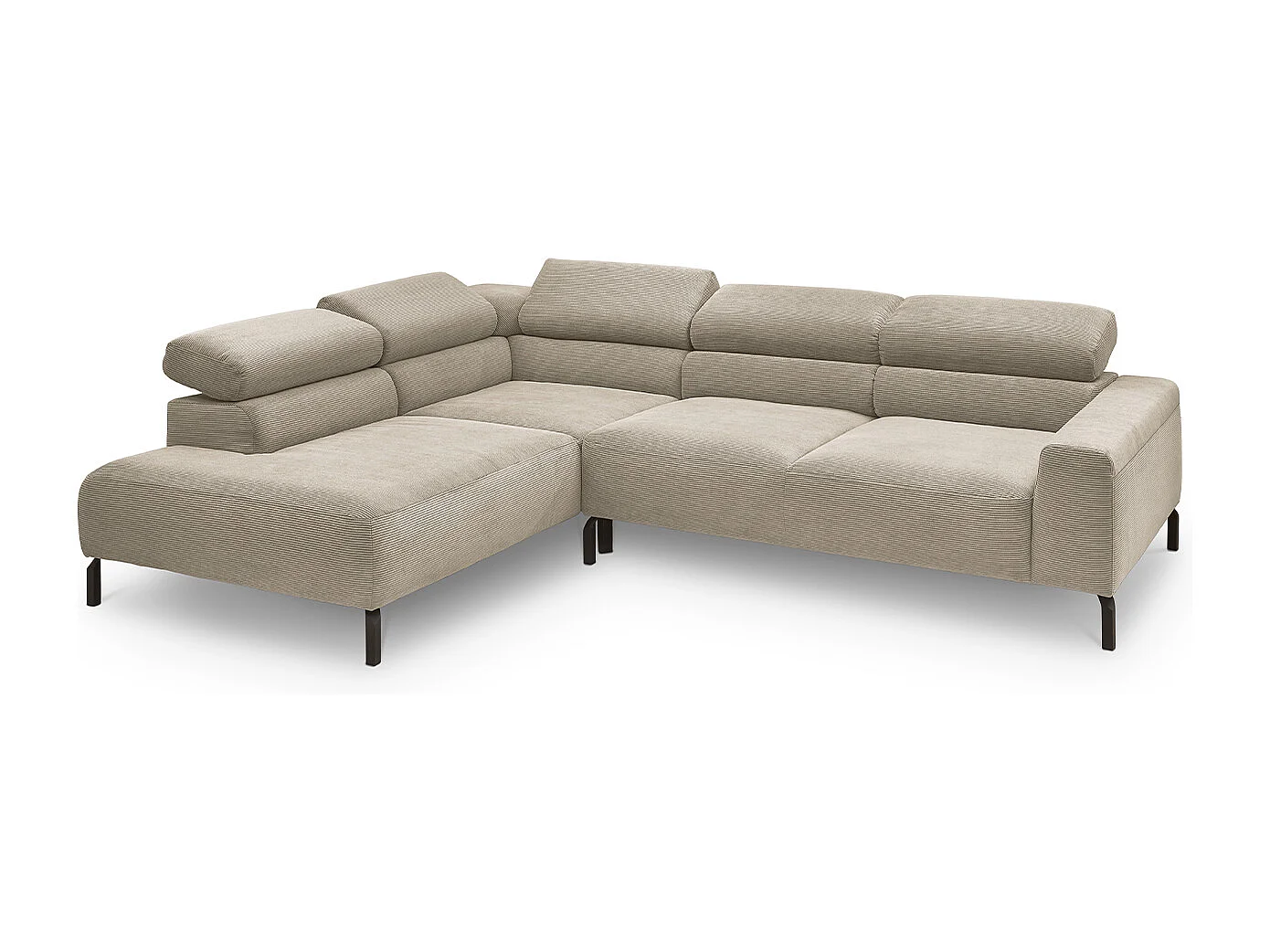 Ecksofa - Beige Cord - DELIA