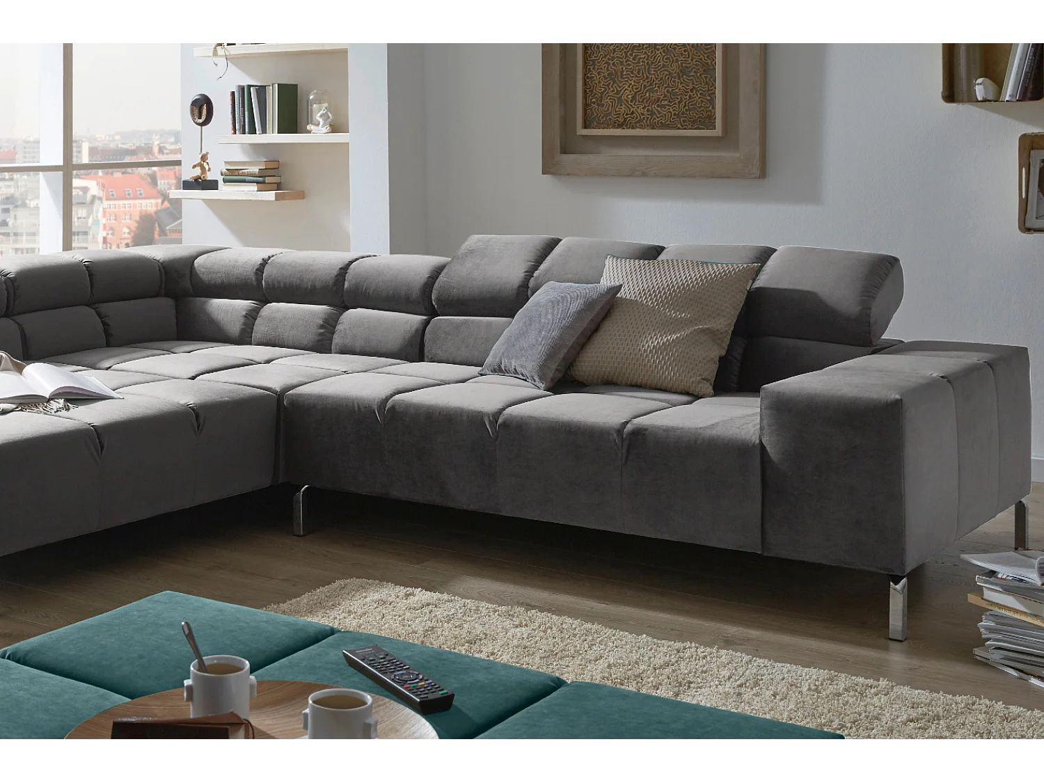 Sofá - Gris terciopelo - NELSON