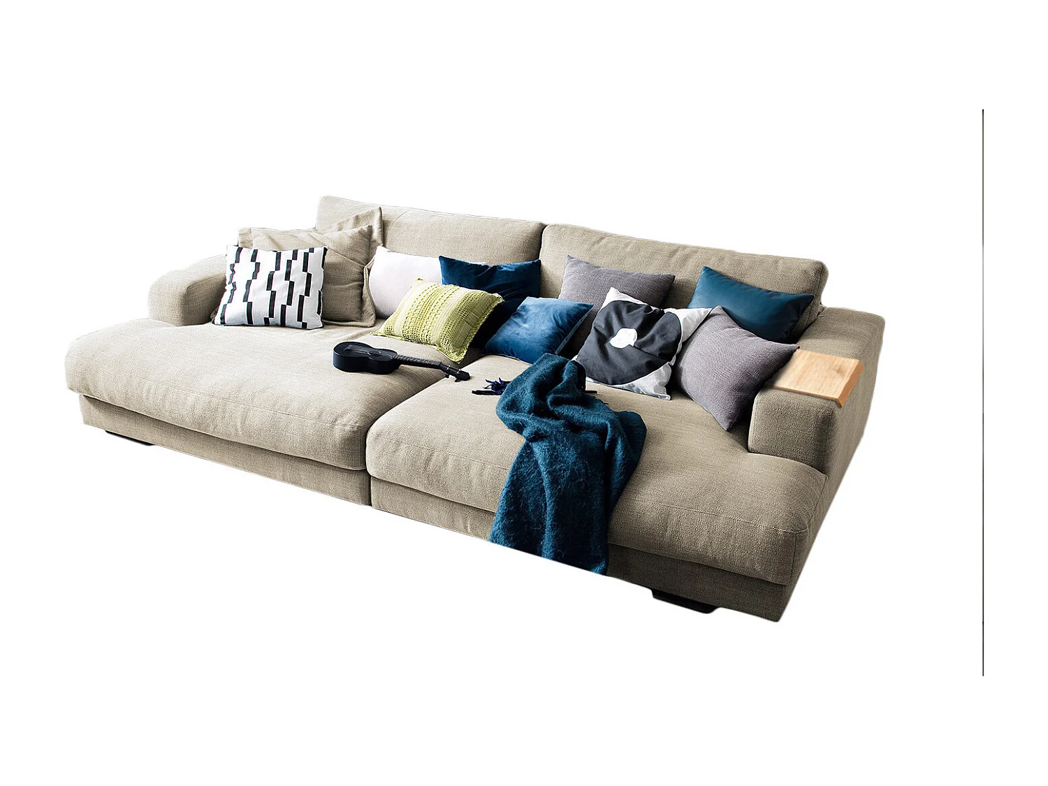 Canapé - blanc crème tissu tissé - MADELINE