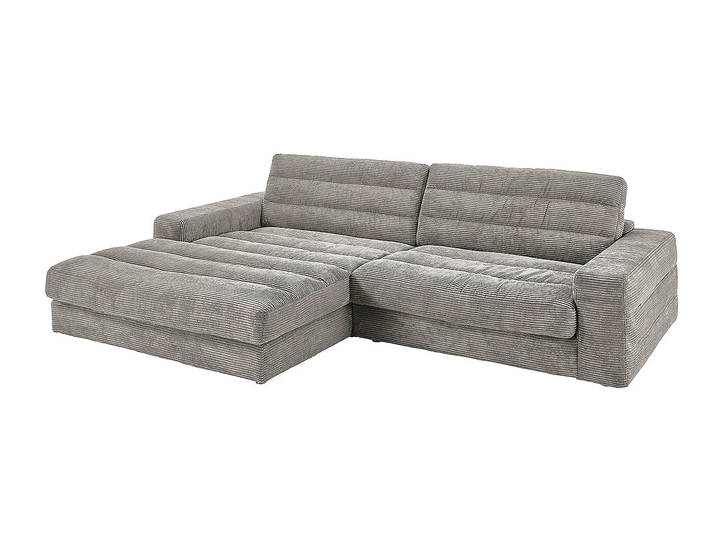 Ecksofa - Steingrau Cord - LANA