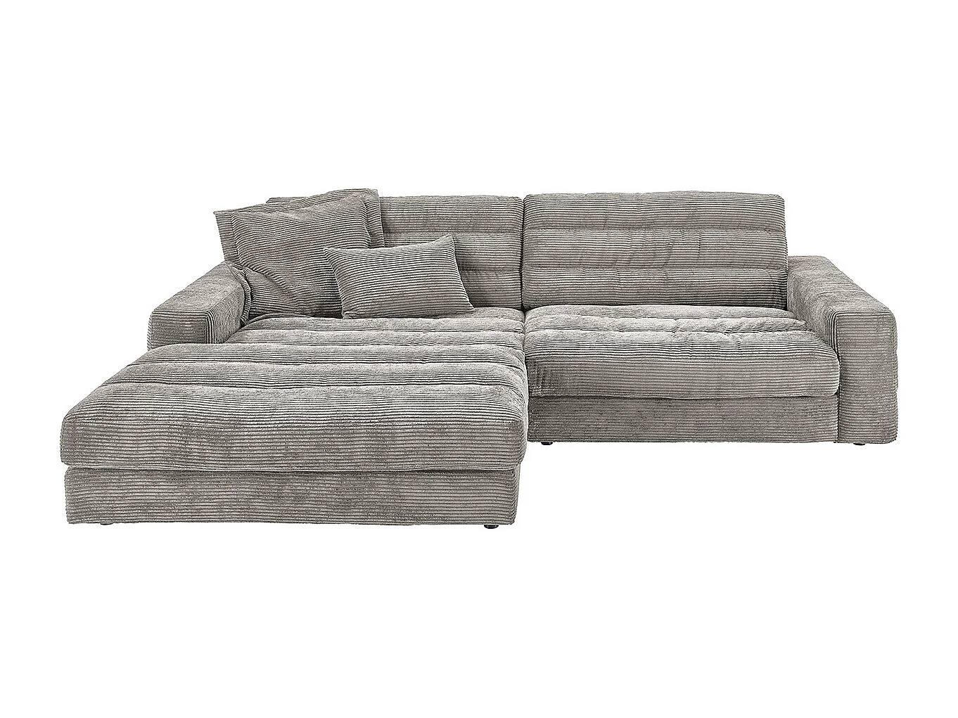 Ecksofa - Steingrau Cord - LANA