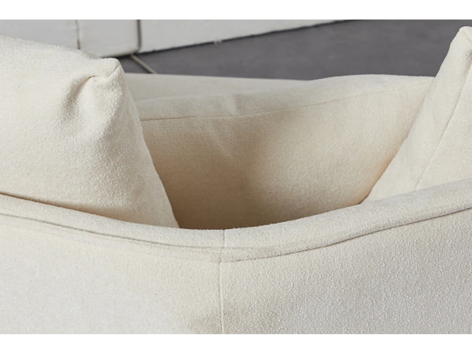 Ecksofa - Cremeweiß Webstoff - GARBO