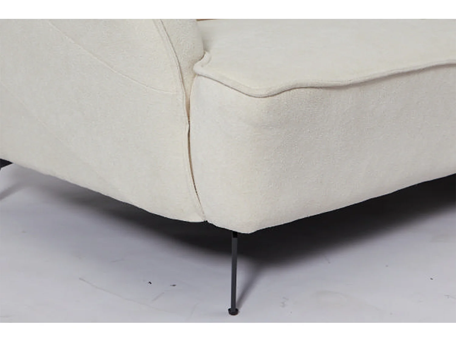 Ecksofa - Cremeweiß Webstoff - GARBO