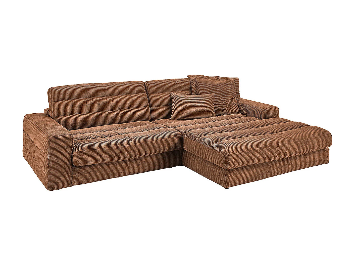 Canapé - marron Velours côtelé - LANA
