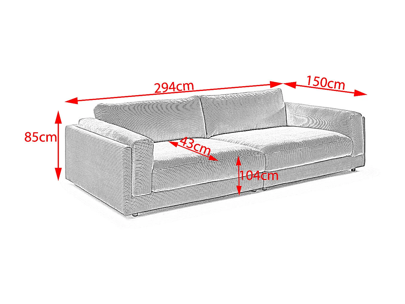 Divano - verde smeraldo Velluto a coste - RAINA